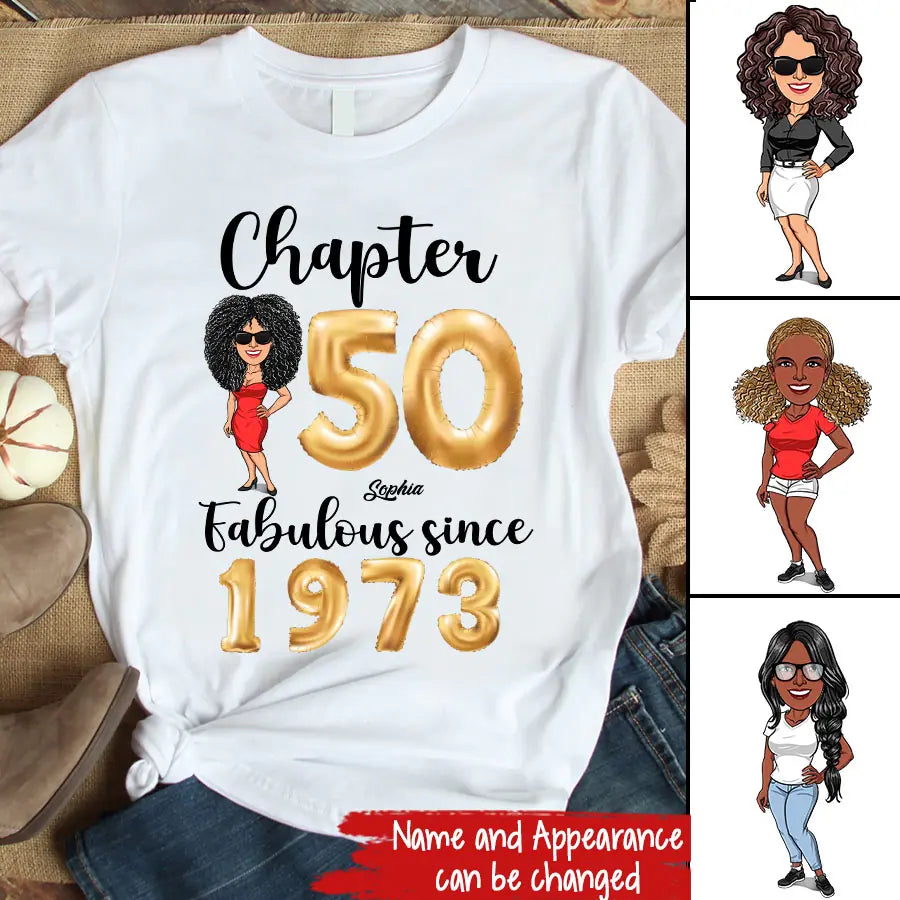 50th Birthday Shirts, Custom Birthday Shirts, Turning 50 Shirt, Gifts For Women Turning 50, 50 And Fabulous Shirt, 1973 Shirt, 50th Birthday Shirts For Her