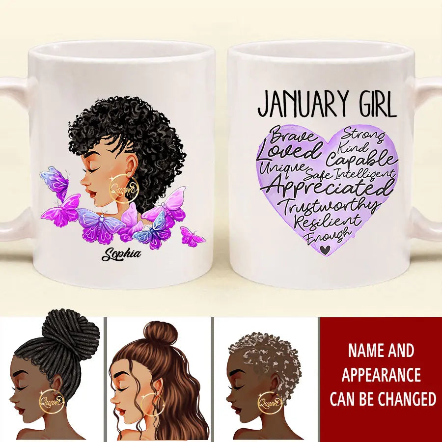 January Birthday Mug, Custom Birthday Mug, Queens are Born In January, January Birthday Mug For Woman, January Birthday Gifts