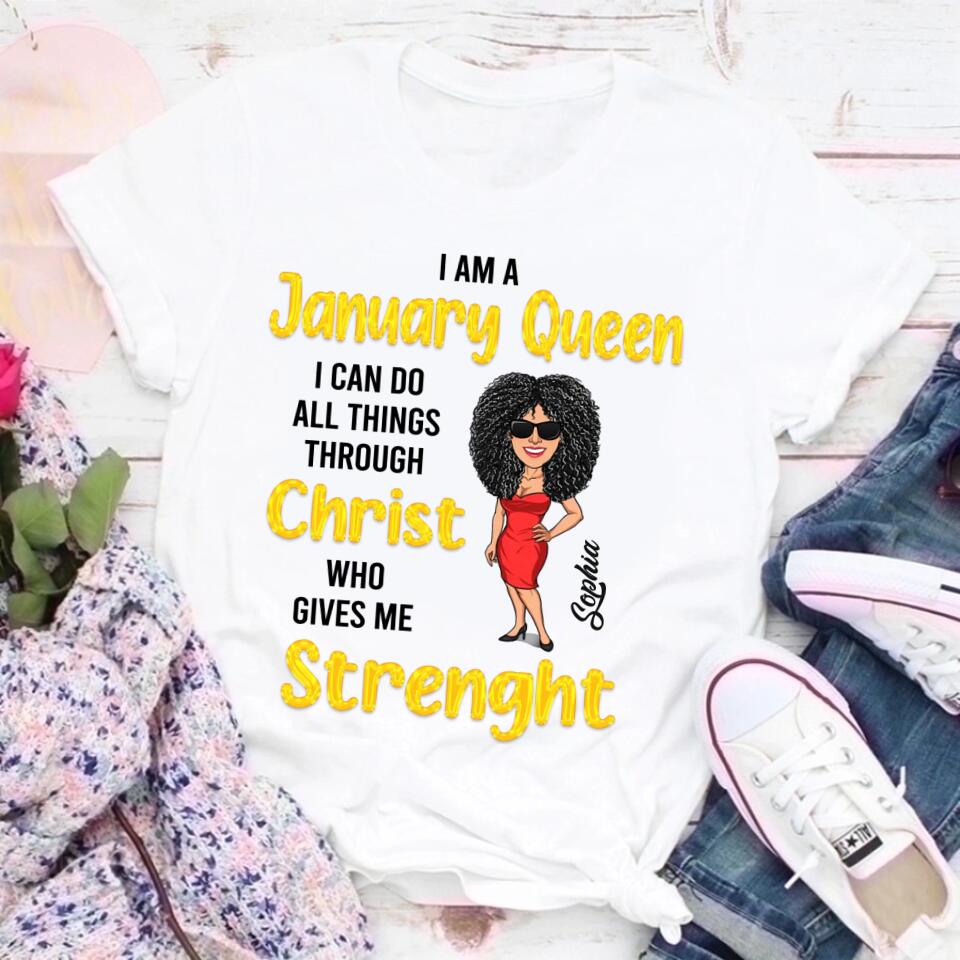 January Birthday Shirt, Custom Birthday Shirt, Queens Are Born In January, January Birthday Shirts For Woman, January Birthday Gifts