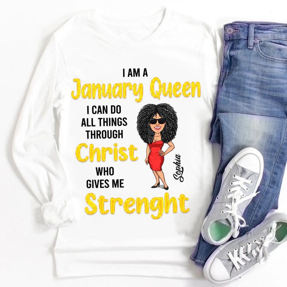January Birthday Shirt, Custom Birthday Shirt, Queens Are Born In January, January Birthday Shirts For Woman, January Birthday Gifts