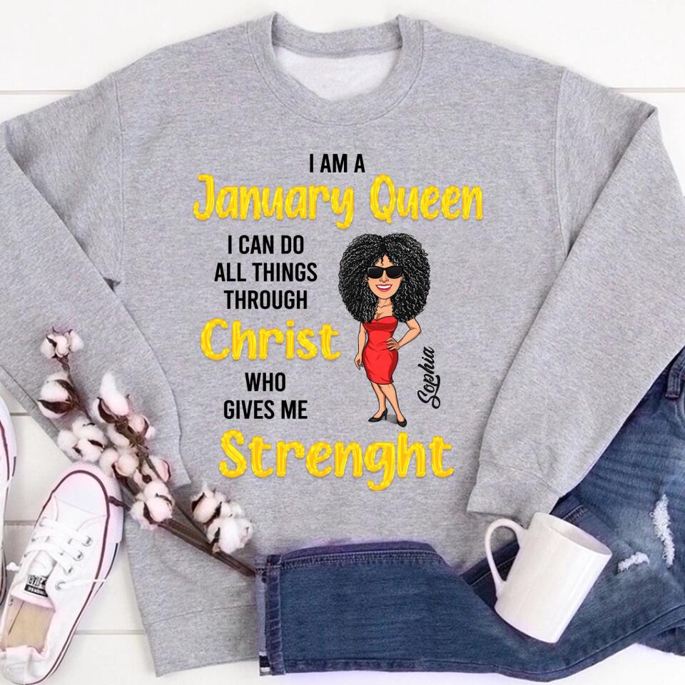 January Birthday Shirt, Custom Birthday Shirt, Queens Are Born In January, January Birthday Shirts For Woman, January Birthday Gifts