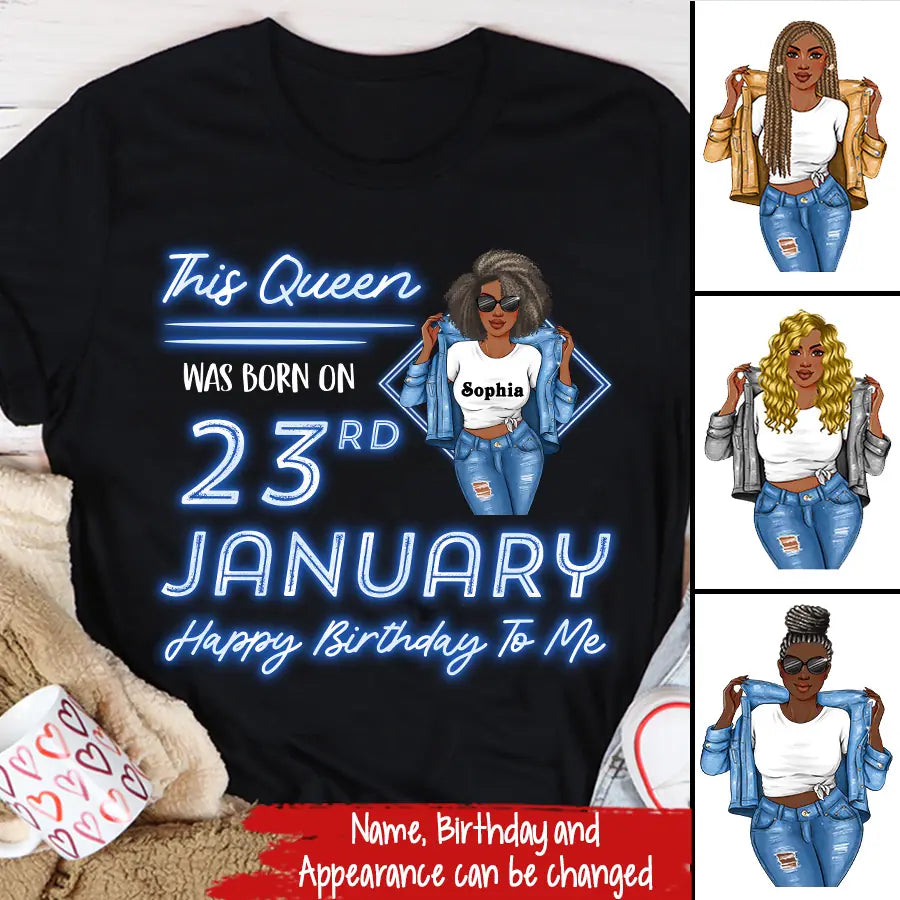 January Birthday Shirt, Custom Birthday Shirt, Queens Are Born In January, January Birthday Shirts For Woman, January Birthday Gifts