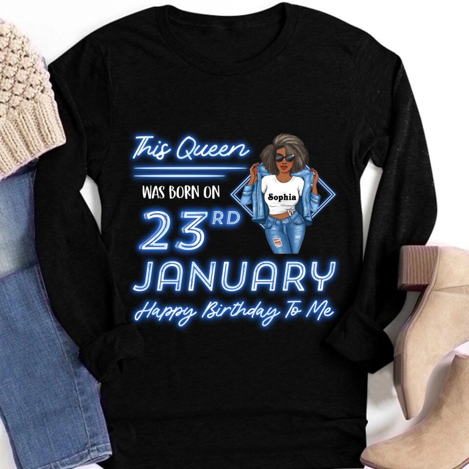 January Birthday Shirt, Custom Birthday Shirt, Queens Are Born In January, January Birthday Shirts For Woman, January Birthday Gifts