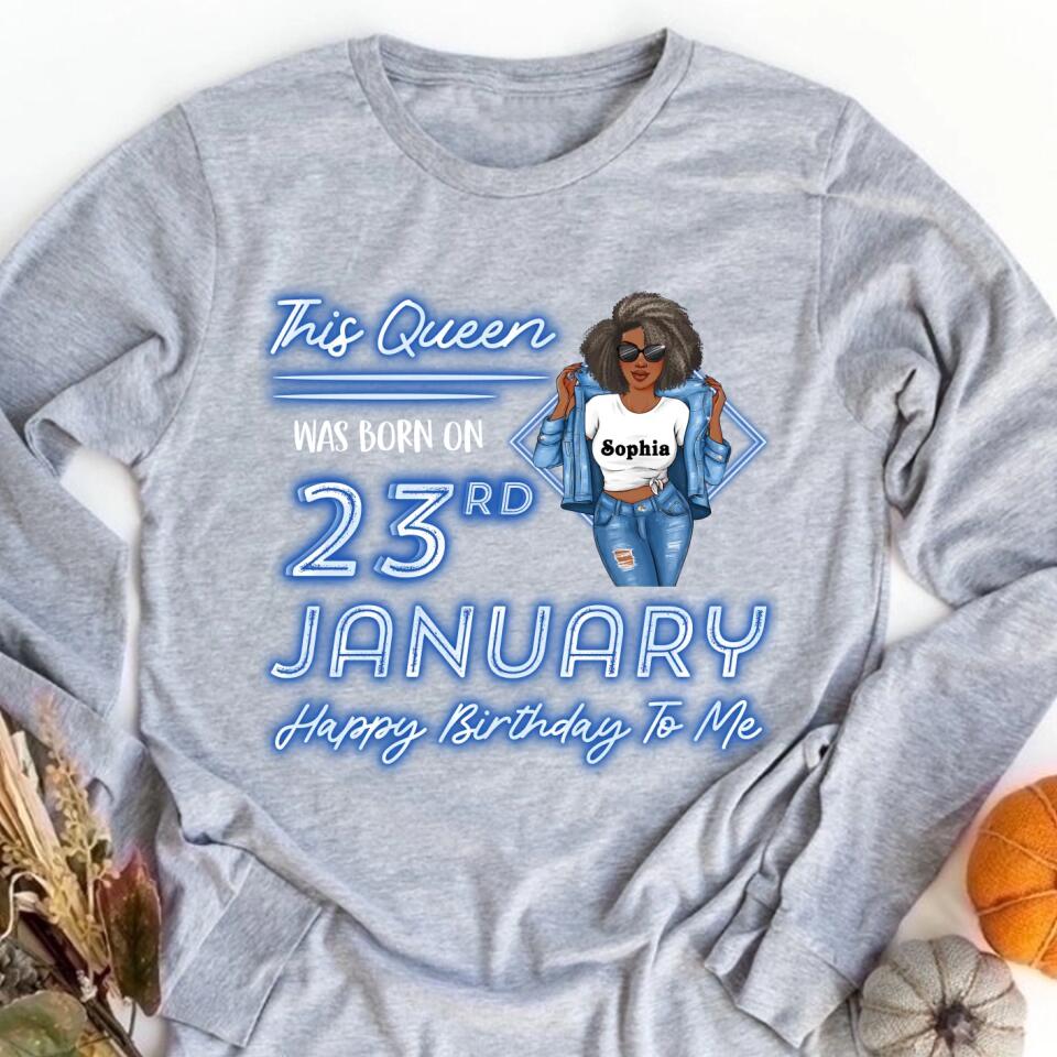 January Birthday Shirt, Custom Birthday Shirt, Queens Are Born In January, January Birthday Shirts For Woman, January Birthday Gifts