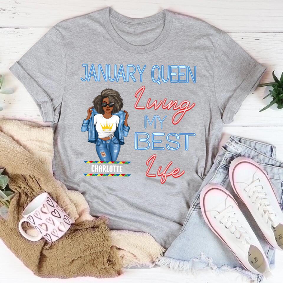 January Birthday Shirt, Custom Birthday Shirt, Queens Are Born In January, January Birthday Shirts For Woman, January Birthday Gifts