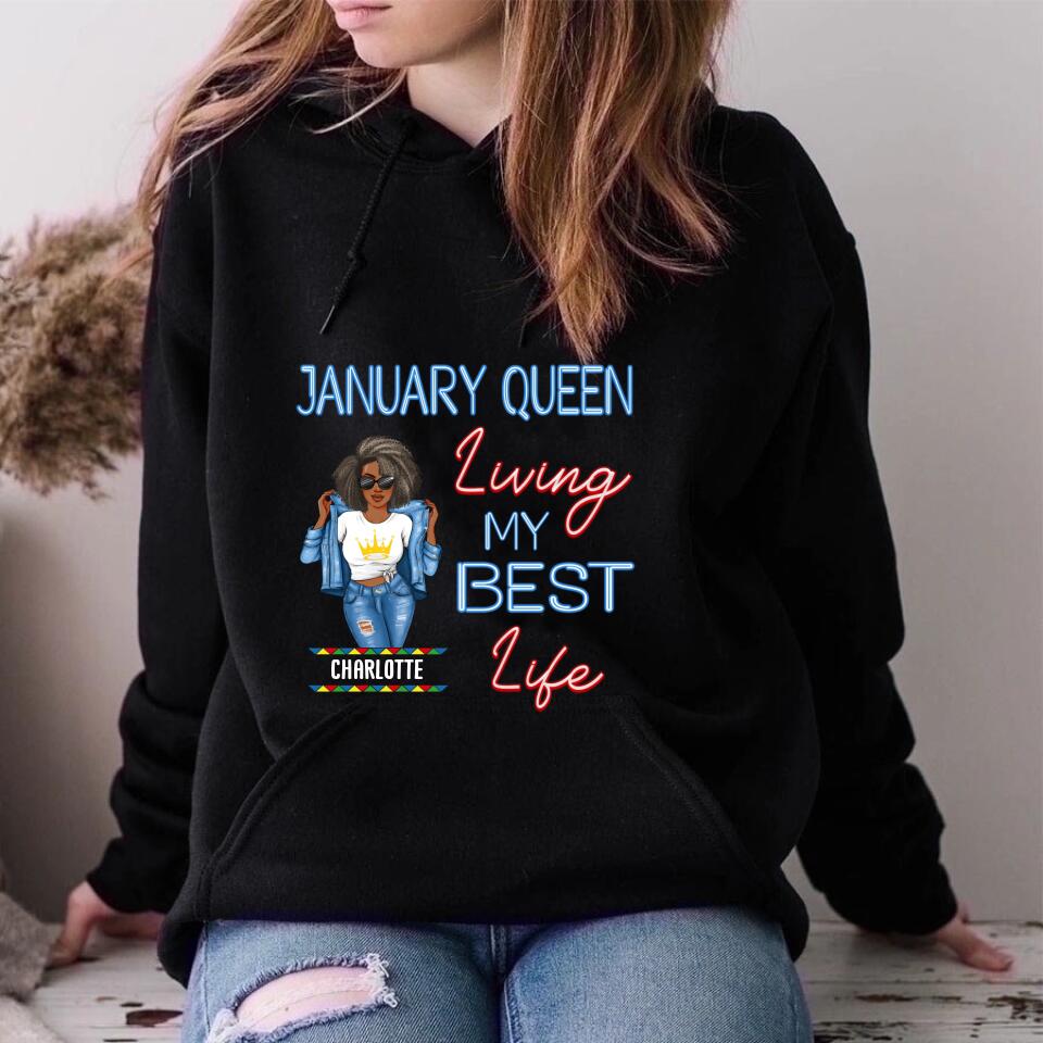 January Birthday Shirt, Custom Birthday Shirt, Queens Are Born In January, January Birthday Shirts For Woman, January Birthday Gifts