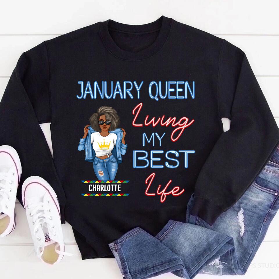 January Birthday Shirt, Custom Birthday Shirt, Queens Are Born In January, January Birthday Shirts For Woman, January Birthday Gifts