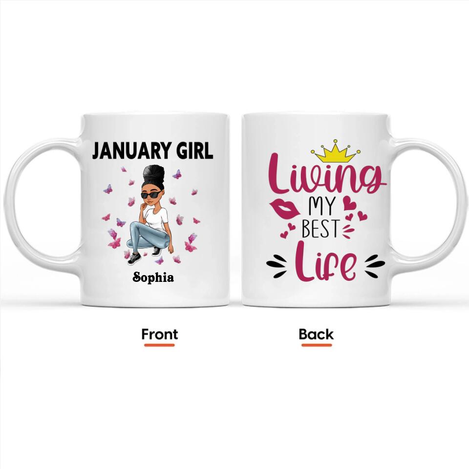 January Birthday Mug, Custom Birthday Mug, Queens are Born In January, January Birthday Mug For Woman, January Birthday Gifts