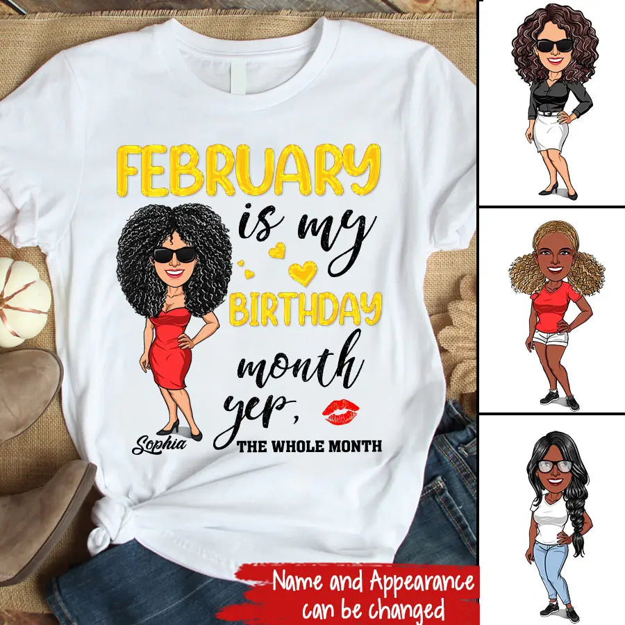 February Birthday Shirt, Custom Birthday Shirt, Queens Are Born In February, February Birthday Shirts For Woman, February Birthday Gifts