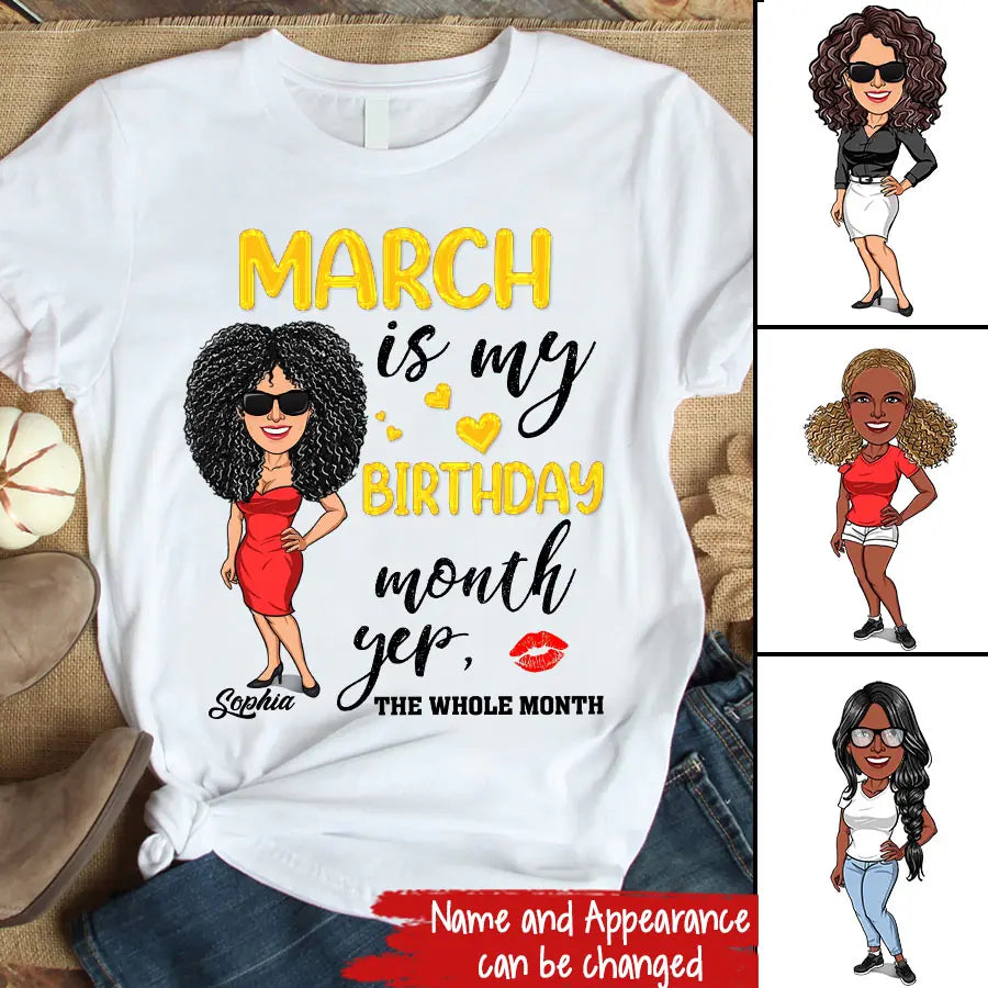 March Birthday Shirt, Custom Birthday Shirt, Queens Are Born In March, March Birthday Shirts For Woman, March Birthday Gifts