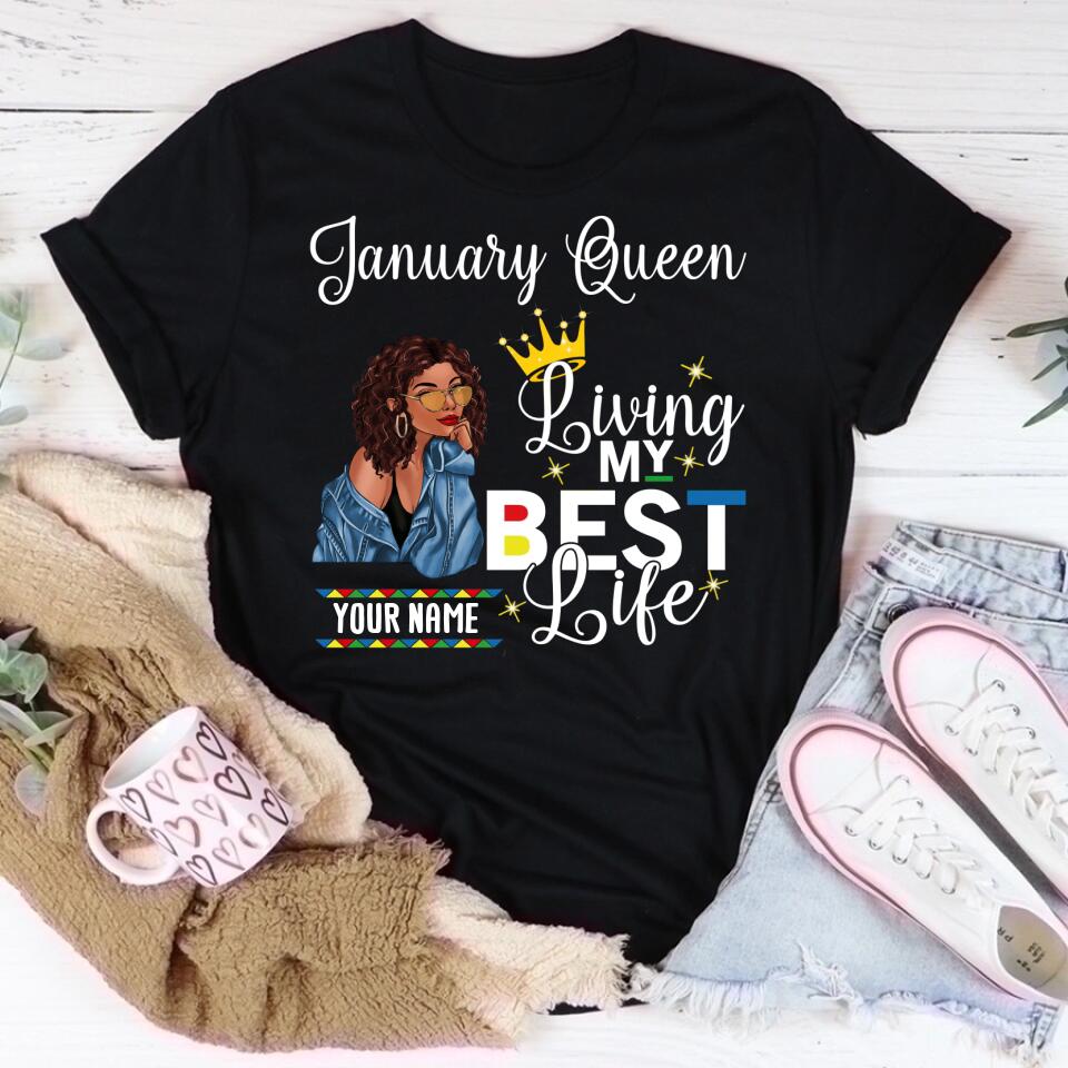 January Birthday Shirt, Custom Birthday Shirt, Queens Are Born In January, January Birthday Shirts For Woman, January Birthday Gifts