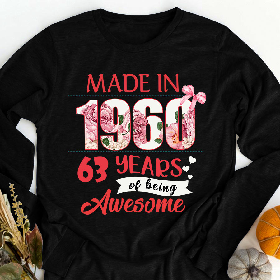 63rd birthday gifts ideas 63rd birthday shirt for her back in 1960 turning 63 shirts 63rd birthday t shirts for woman