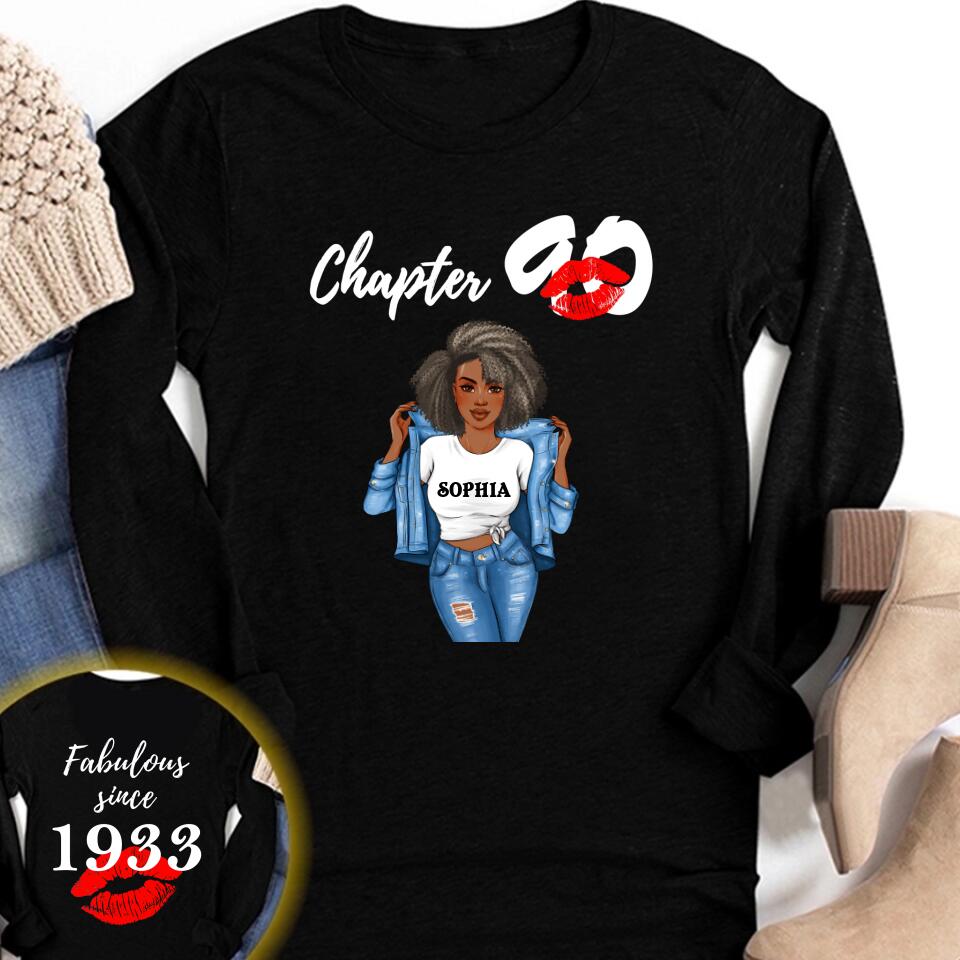 Personalized 90th birthday gifts ideas 90th birthday shirt for her back in 1933 turning 90 shirts 90 birthday t shirts for woman