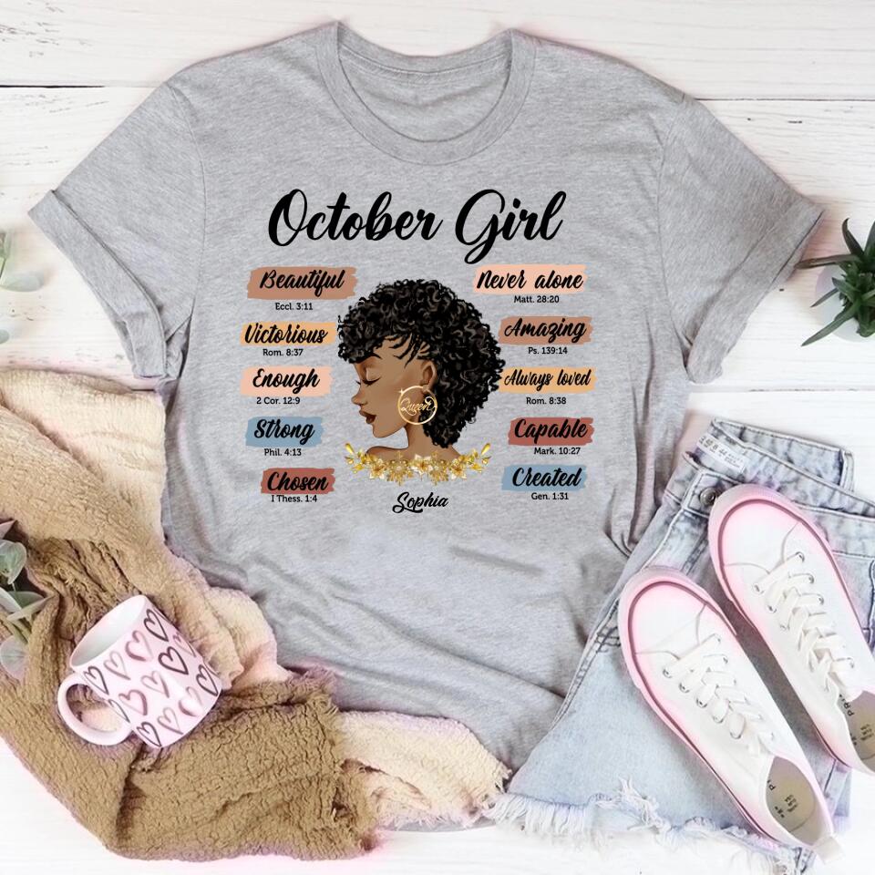 October Birthday Shirt, Custom Birthday Shirt, Queens was Born In October, October Birthday Shirts For Woman, October Birthday Gifts