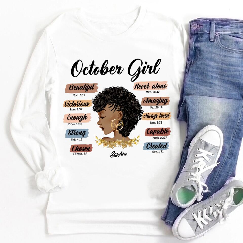 October Birthday Shirt, Custom Birthday Shirt, Queens was Born In October, October Birthday Shirts For Woman, October Birthday Gifts