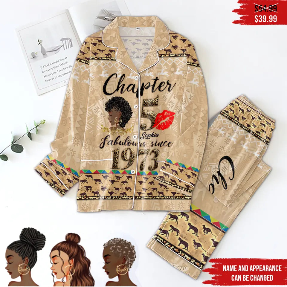 Chapter 50, Fabulous Since 1973 50th Birthday Unique Pajamas Set For Woman, Custom Birthday Pajamas, Her Gifts For 50 Years Old , Turning 50 Birthday Women&#39;s Pajamas Set