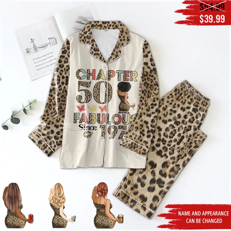Chapter 50, Fabulous Since 1973 50th Birthday Unique Pajamas Set For Woman, Custom Birthday Pajamas, Her Gifts For 50 Years Old , Turning 50 Birthday Women&#39;s Pajamas Set
