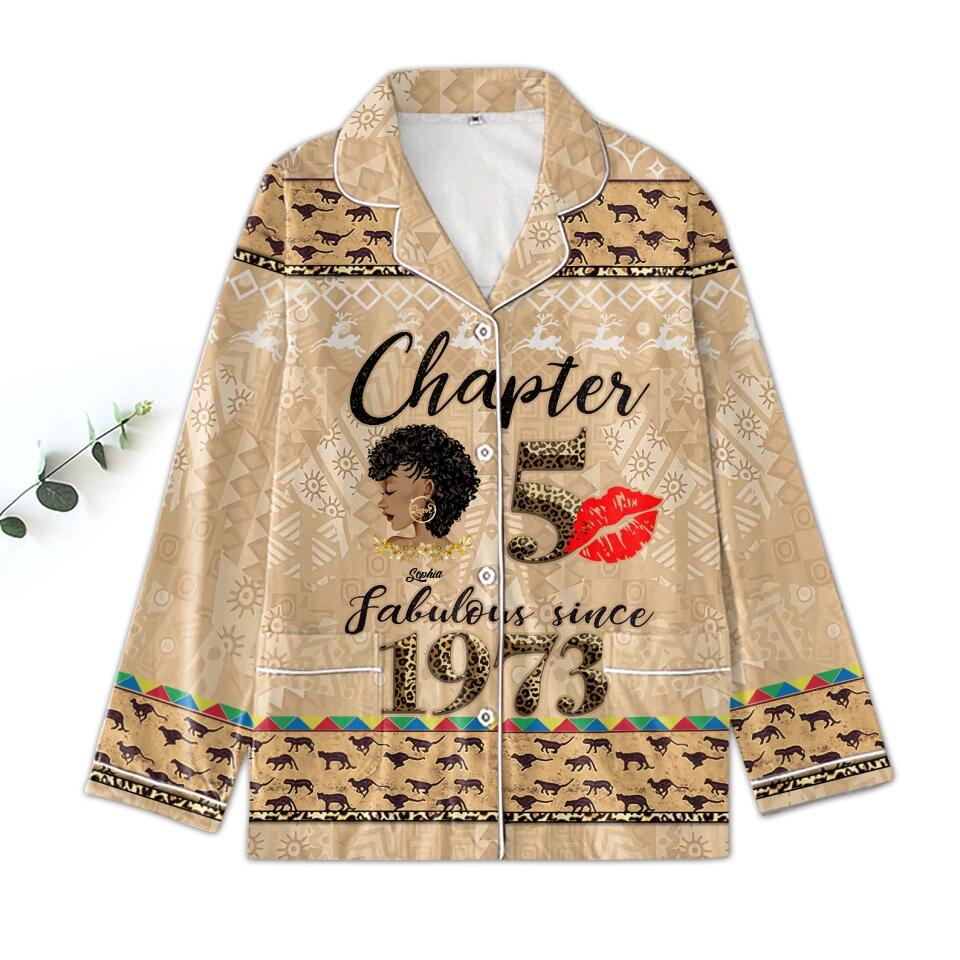 Chapter 50, Fabulous Since 1973 50th Birthday Unique Pajamas Set For Woman, Custom Birthday Pajamas, Her Gifts For 50 Years Old , Turning 50 Birthday Women&#39;s Pajamas Set