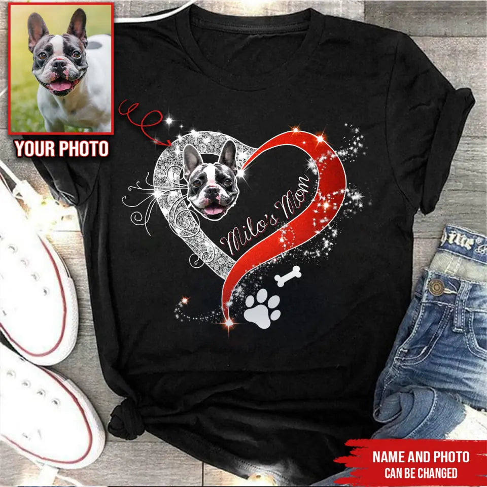 Custom dog mom Shirt Customized dog Photo & Text Personalized dog Shirt  custom dog shirts Personalized Upload dog photo shirt