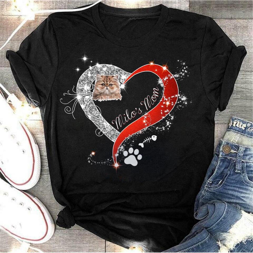 Custom Cat mom Shirt Customized Cat Photo &amp; Text Personalized Cat Shirt  custom cat shirts Personalized Upload cat photo shirt