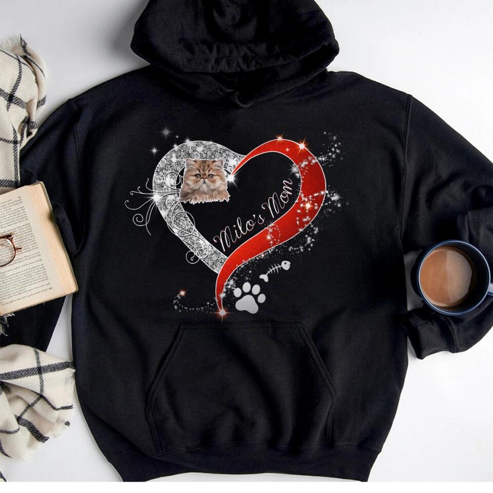 Custom Cat mom Shirt Customized Cat Photo &amp; Text Personalized Cat Shirt  custom cat shirts Personalized Upload cat photo shirt