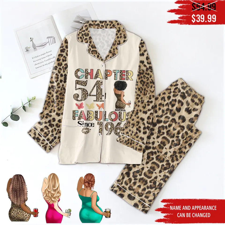 Chapter 54, Fabulous Since 1969 54th Birthday Unique Pajamas Set For Woman, Custom Birthday Pajamas, Her Gifts For 54 Years Old , Turning 54 Birthday Women&#39;s Pajamas Set