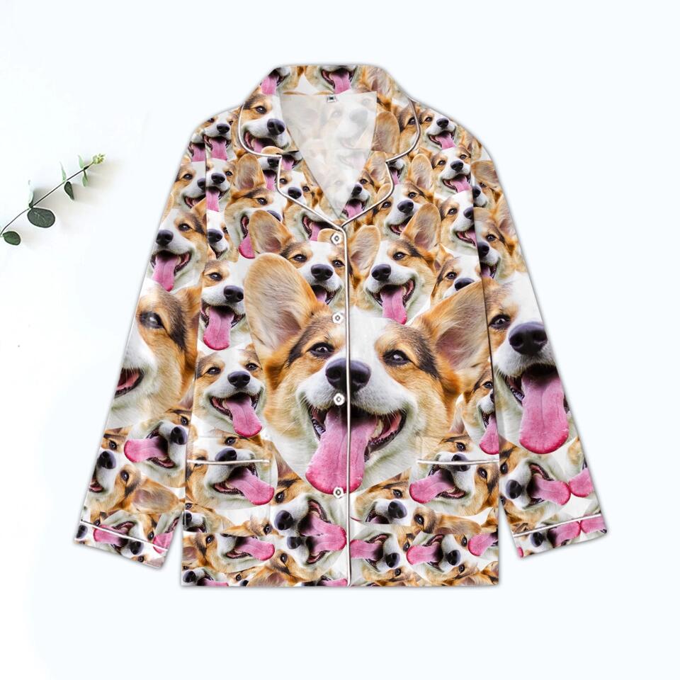 Customized dog Photo &amp; Text Personalized dog Shirt - Pet T-shirt custom dog shirts Personalized Upload dog photo Pajama Set