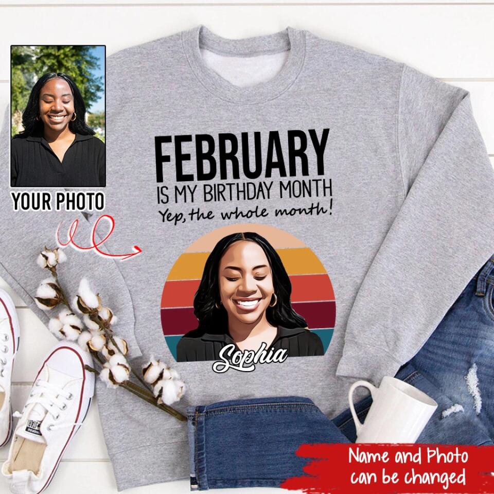 Custom February Birthday Shirt For Woman, Queens was Born In February Gifts, Melanin Afro Woman Shirt, Black Girl Tee, Afro Queen Gift