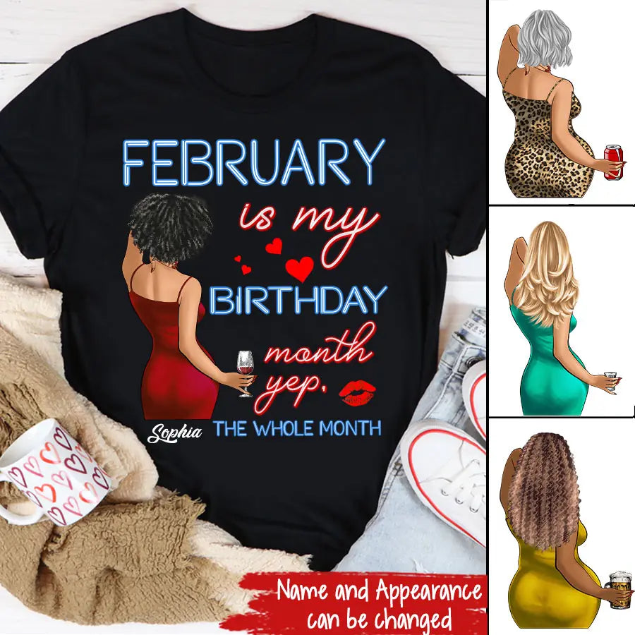 February Birthday Shirt, Custom Birthday Shirt, Queens was Born In February, February Birthday Shirts For Woman, February Birthday Gifts