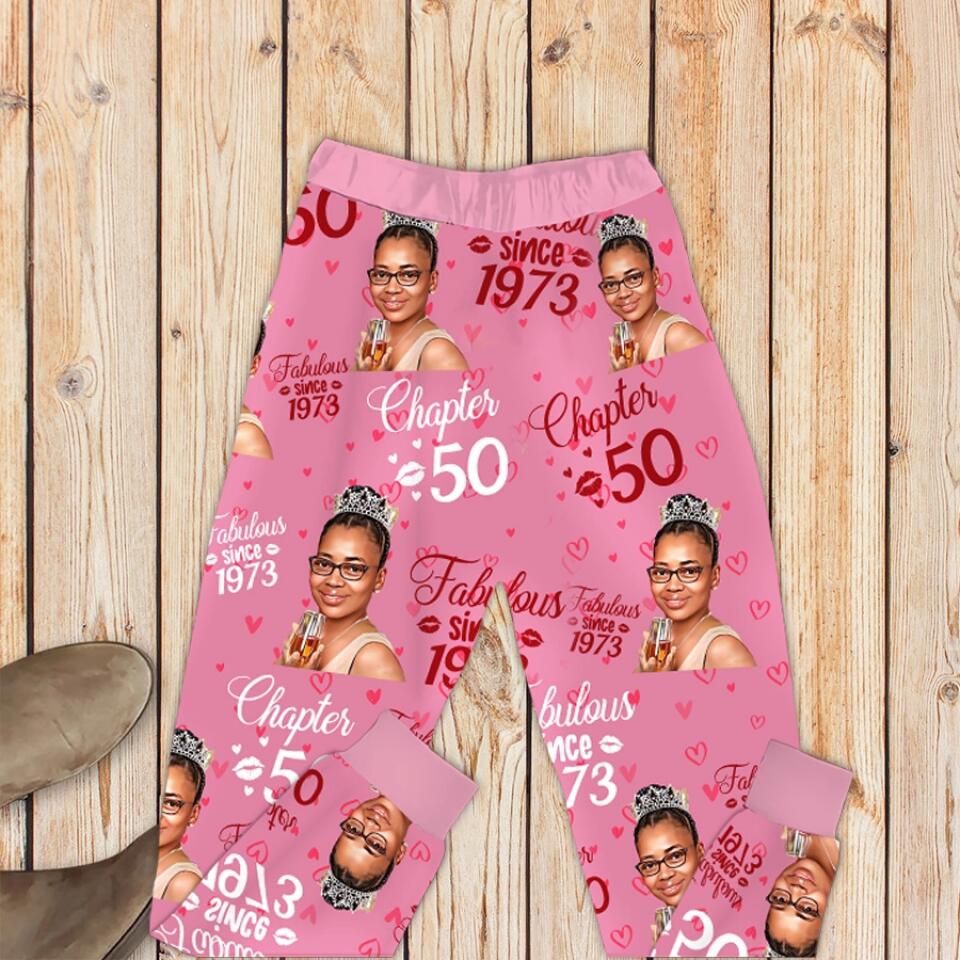 Chapter 50, Fabulous Since 1973 50th Birthday Unique Pajamas Set For Woman, Custom Birthday Pajamas, Her Gifts For 50 Years Old , Turning 50 Birthday Women&#39;s Pajamas Set