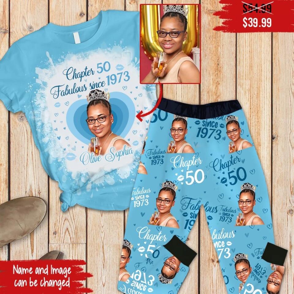 Chapter 50, Fabulous Since 1973 50th Birthday Unique Pajamas Set For Woman, Custom Birthday Pajamas, Her Gifts For 50 Years Old , Turning 50 Birthday Women&#39;s Pajamas Set