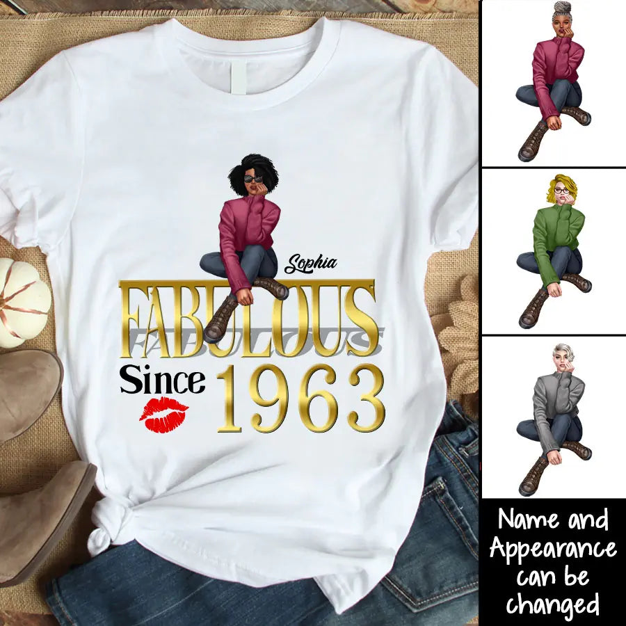 60th Birthday Shirts, Custom Birthday Shirts, Turning 60 Shirt, Gifts For Women Turning 60, 60 And Fabulous Shirt, 1963 Shirt, 60th Birthday Shirts For Her