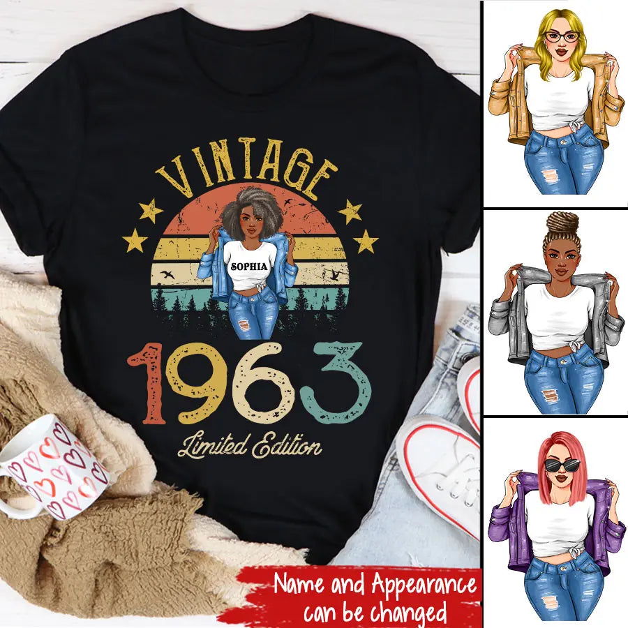 Personalized Birthday Shirt, Chapter 60, Fabulous Since 1963 60th Birthday Unique T Shirt For Woman, Her Gifts For 60 Years Old, Turning 60 Birthday Cotton Shirt, Birthday vintage shirt