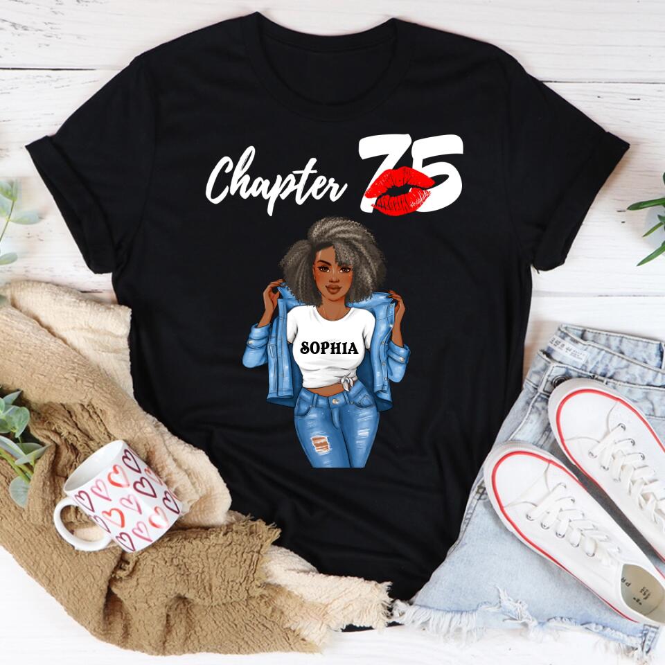 Custom Birthday Shirts, Chapter 75, Fabulous Since 1948 75th Birthday Unique T Shirt For Woman, Her Gifts For 75 Years Old, Turning 75 Birthday Cotton Shirt