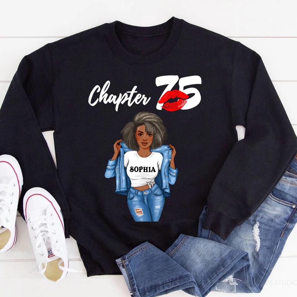 Custom Birthday Shirts, Chapter 75, Fabulous Since 1948 75th Birthday Unique T Shirt For Woman, Her Gifts For 75 Years Old, Turning 75 Birthday Cotton Shirt