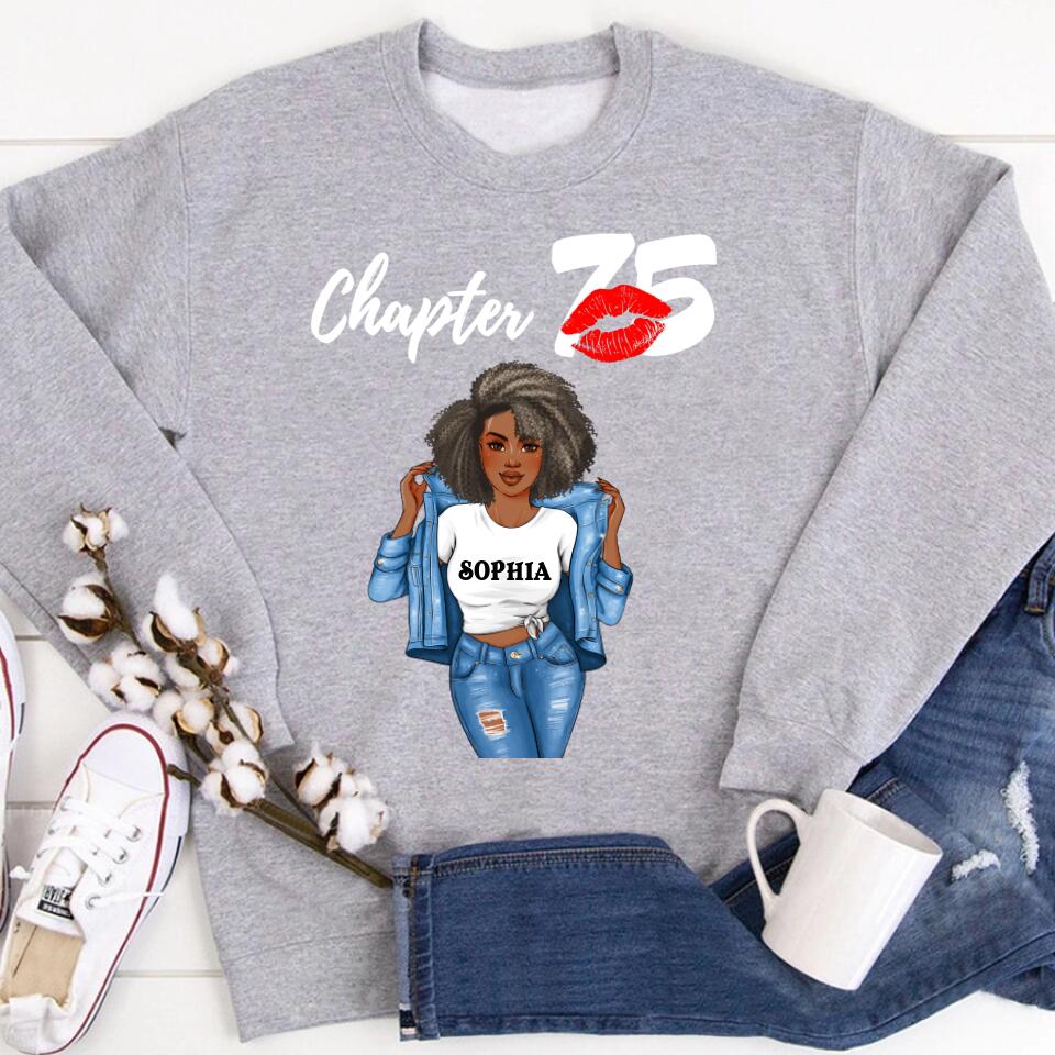 Custom Birthday Shirts, Chapter 75, Fabulous Since 1948 75th Birthday Unique T Shirt For Woman, Her Gifts For 75 Years Old, Turning 75 Birthday Cotton Shirt