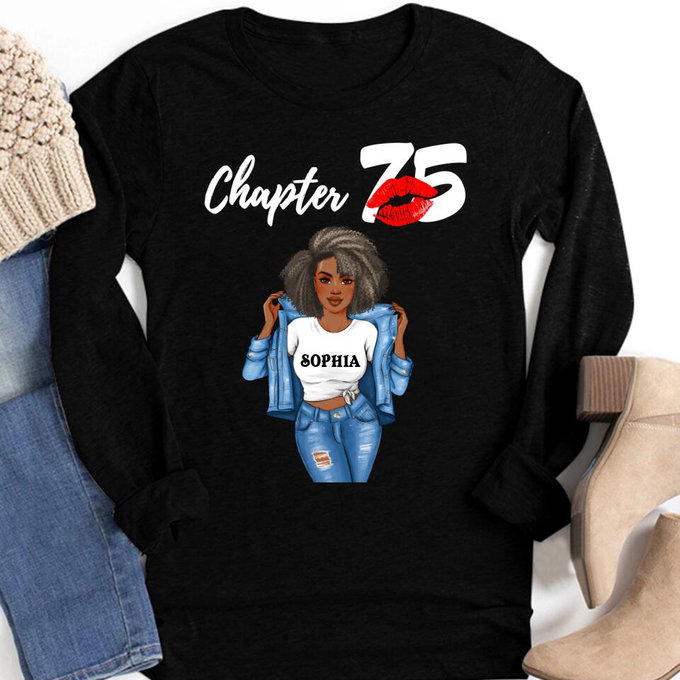 Custom Birthday Shirts, Chapter 75, Fabulous Since 1948 75th Birthday Unique T Shirt For Woman, Her Gifts For 75 Years Old, Turning 75 Birthday Cotton Shirt