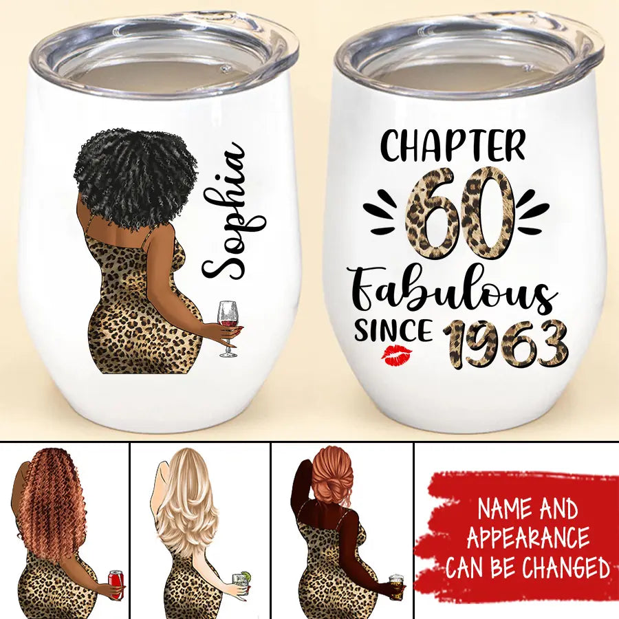 Personalized Wine Tumbler - 60th Birthday Wine Tumbler, Personalized 60th Birthday Gifts, 60th Gift Ideas For Her