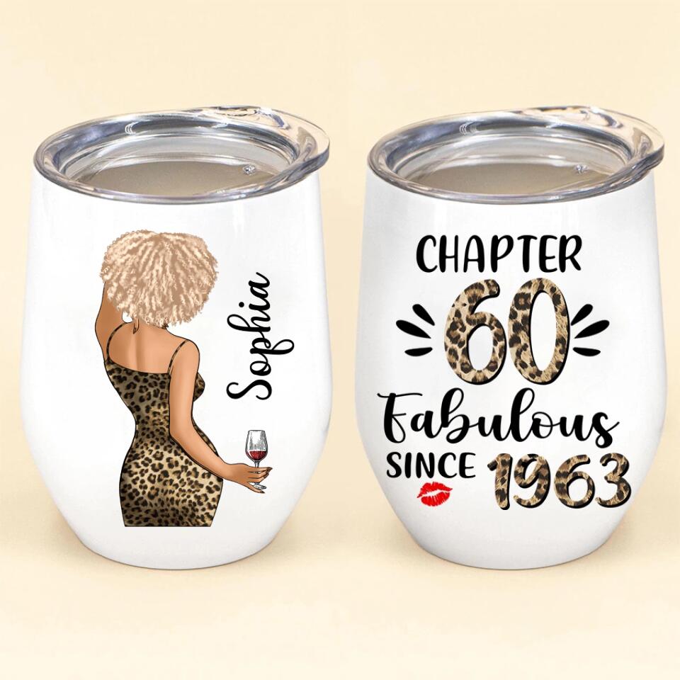 Personalized Wine Tumbler - 60th Birthday Wine Tumbler, Personalized 60th Birthday Gifts, 60th Gift Ideas For Her