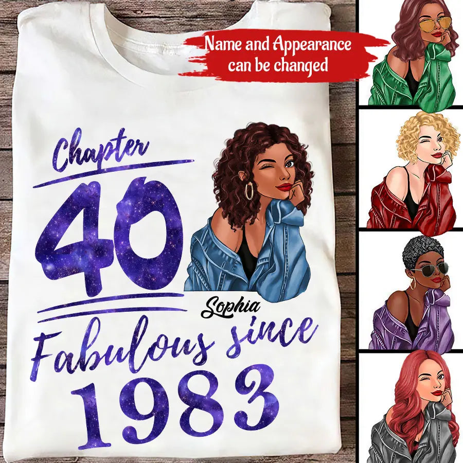 40th Birthday Shirts, Custom Birthday Shirts, Turning 40 Shirt, Gifts For Women Turning 40, 40 And Fabulous Shirt, 1983 Shirt, 40th Birthday Shirts For Her