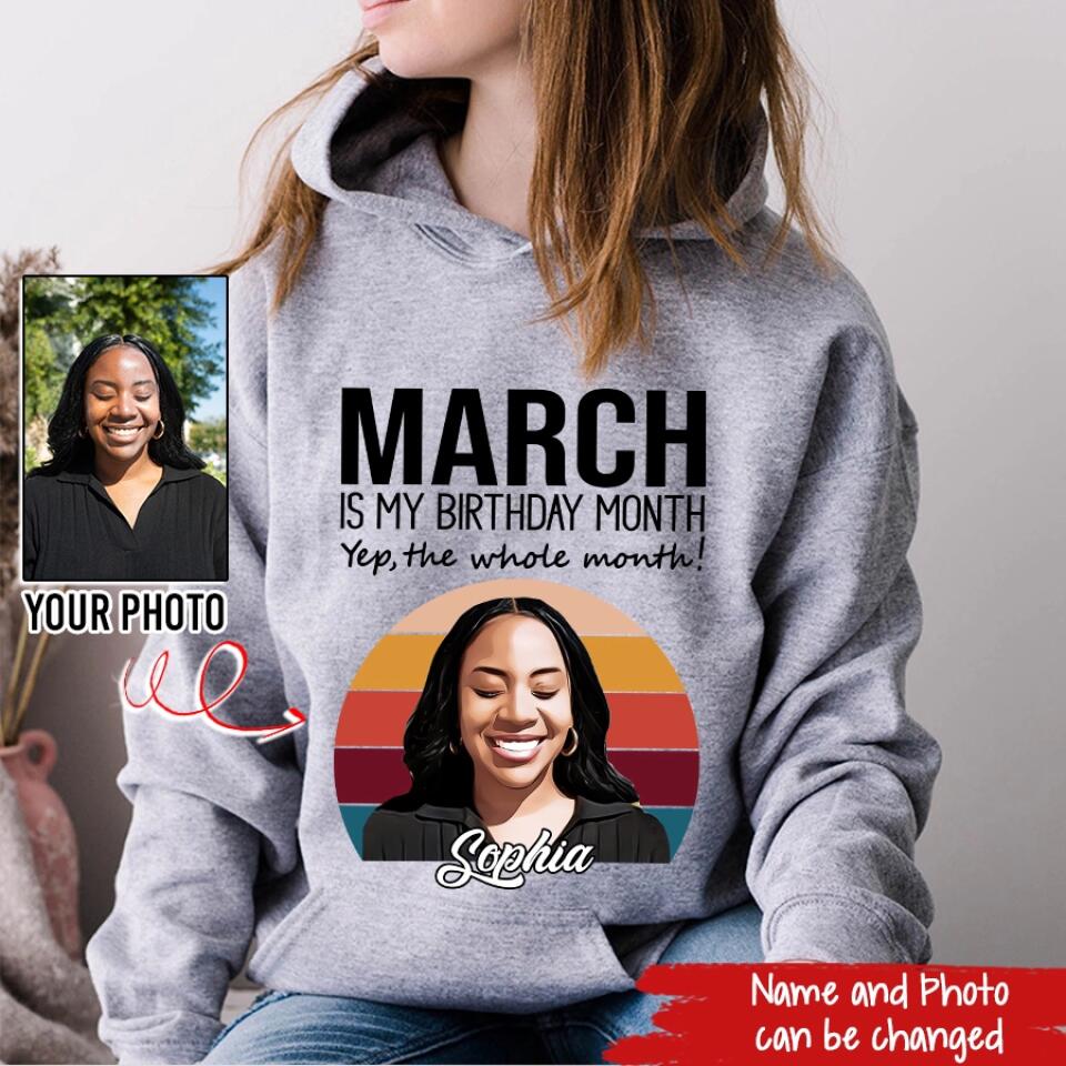 Custom March Birthday Shirt For Woman, Queens was Born In March Gifts, Melanin Afro Woman Shirt, Black Girl Tee, Afro Queen Gift