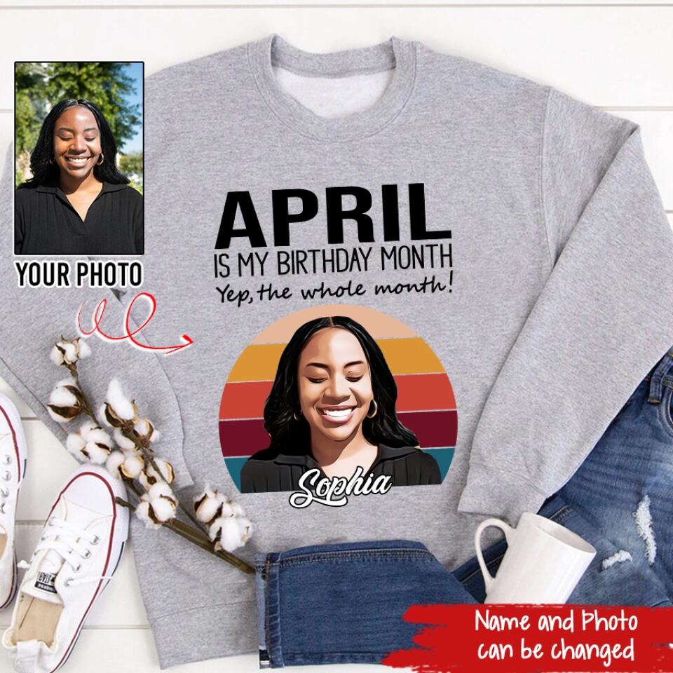 Custom April Birthday Shirt For Woman, Queens was Born In April Gifts, Melanin Afro Woman Shirt, Black Girl Tee, Afro Queen Gift