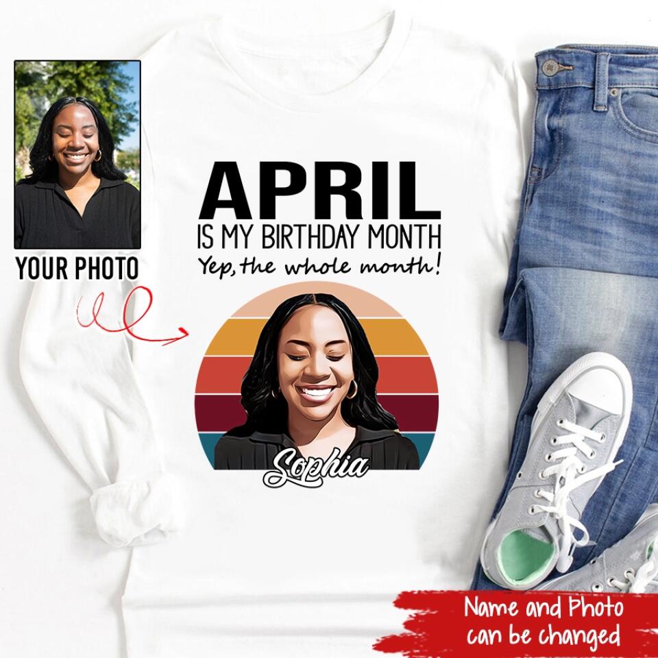 Custom April Birthday Shirt For Woman, Queens was Born In April Gifts, Melanin Afro Woman Shirt, Black Girl Tee, Afro Queen Gift