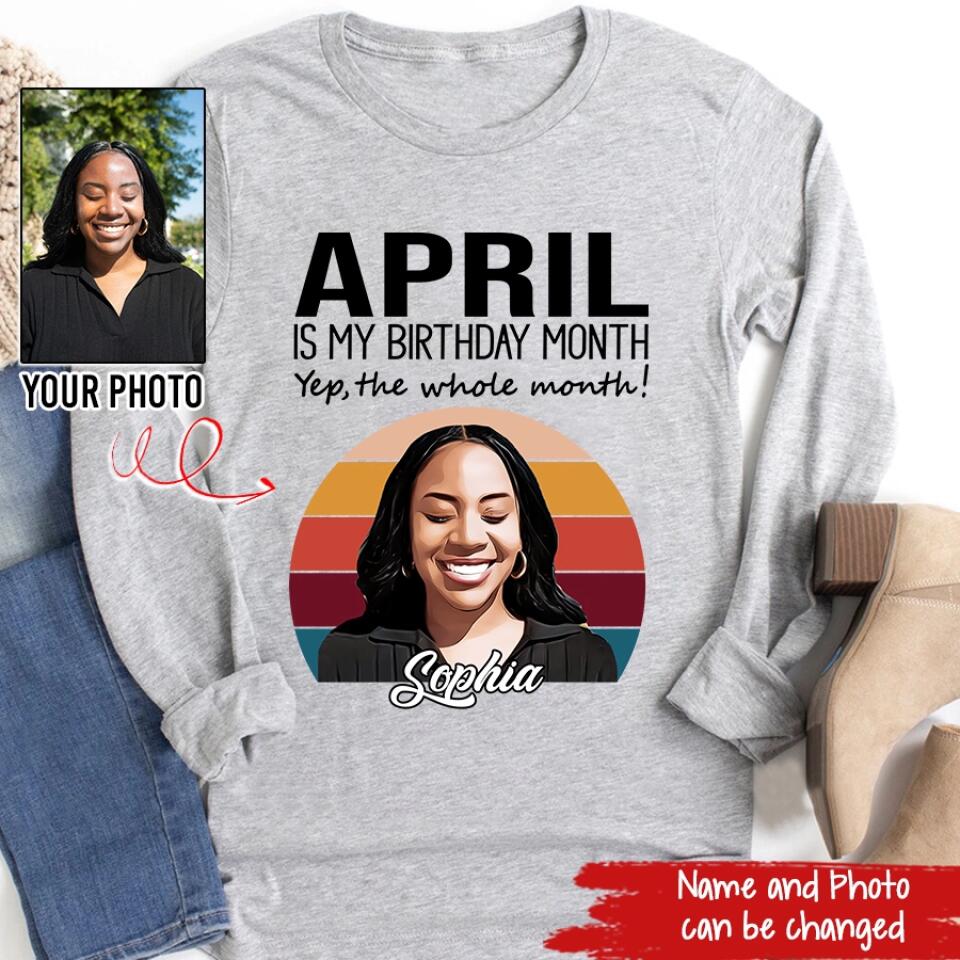 Custom April Birthday Shirt For Woman, Queens was Born In April Gifts, Melanin Afro Woman Shirt, Black Girl Tee, Afro Queen Gift