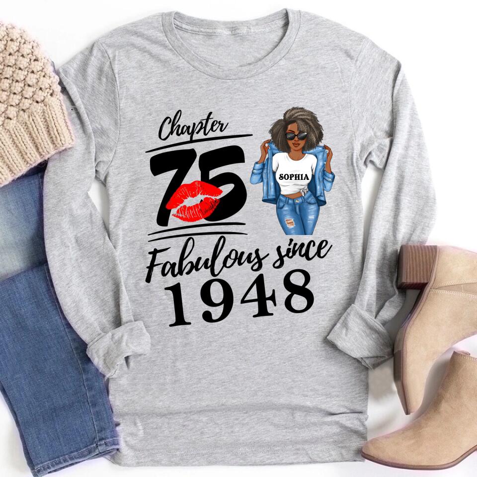 75th birthday shirts for her, Personalised 75th birthday gifts, 1948 t shirt, 75 and fabulous shirt, 75th birthday shirt ideas, gift ideas 75th birthday woman