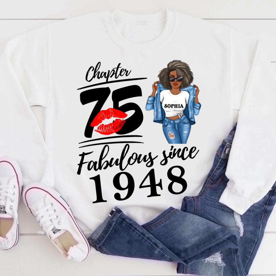 75th birthday shirts for her, Personalised 75th birthday gifts, 1948 t shirt, 75 and fabulous shirt, 75th birthday shirt ideas, gift ideas 75th birthday woman