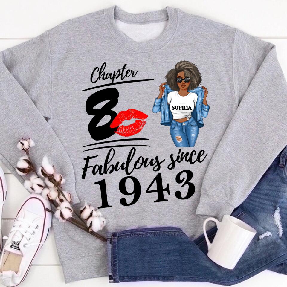 80th birthday shirts for her, Personalised 80th birthday gifts, 1943 t shirt, 80 and fabulous shirt, 80th birthday shirt ideas, gift ideas 80th birthday woman