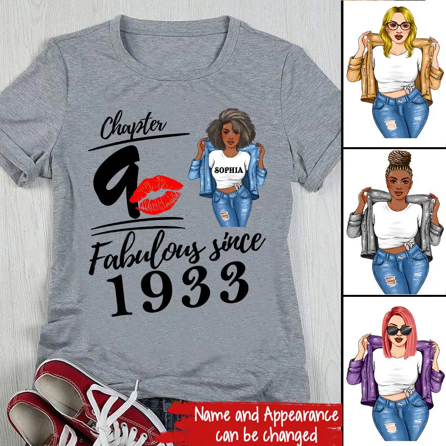 90th birthday shirts for her, Personalised 90th birthday gifts, 1933 t shirt, 90 and fabulous shirt, 90th birthday shirt ideas, gift ideas 90th birthday woman