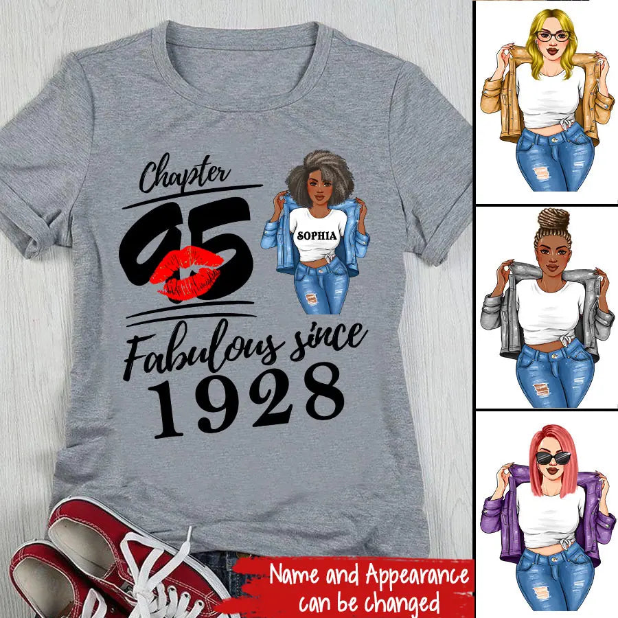 95th birthday shirts for her, Personalised 95th birthday gifts, 1928 t shirt, 95 and fabulous shirt, 95th birthday shirt ideas, gift ideas 95th birthday woman
