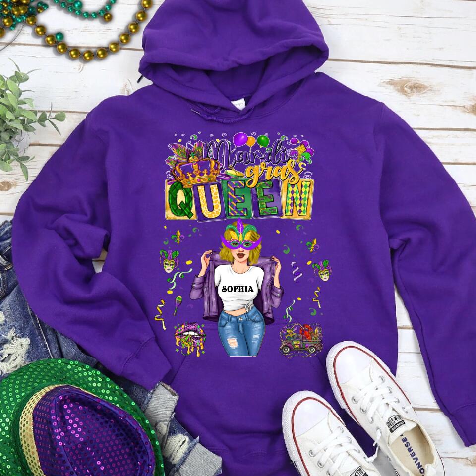 Mardi Gras Queen Shirt, Mardi Gras Shirt, Fat Tuesday Shirt, Mardi Gras T-shirt, Custom Mardi Gras Tee, Mardi Gras Party Shirt, Mardi Gras Gift